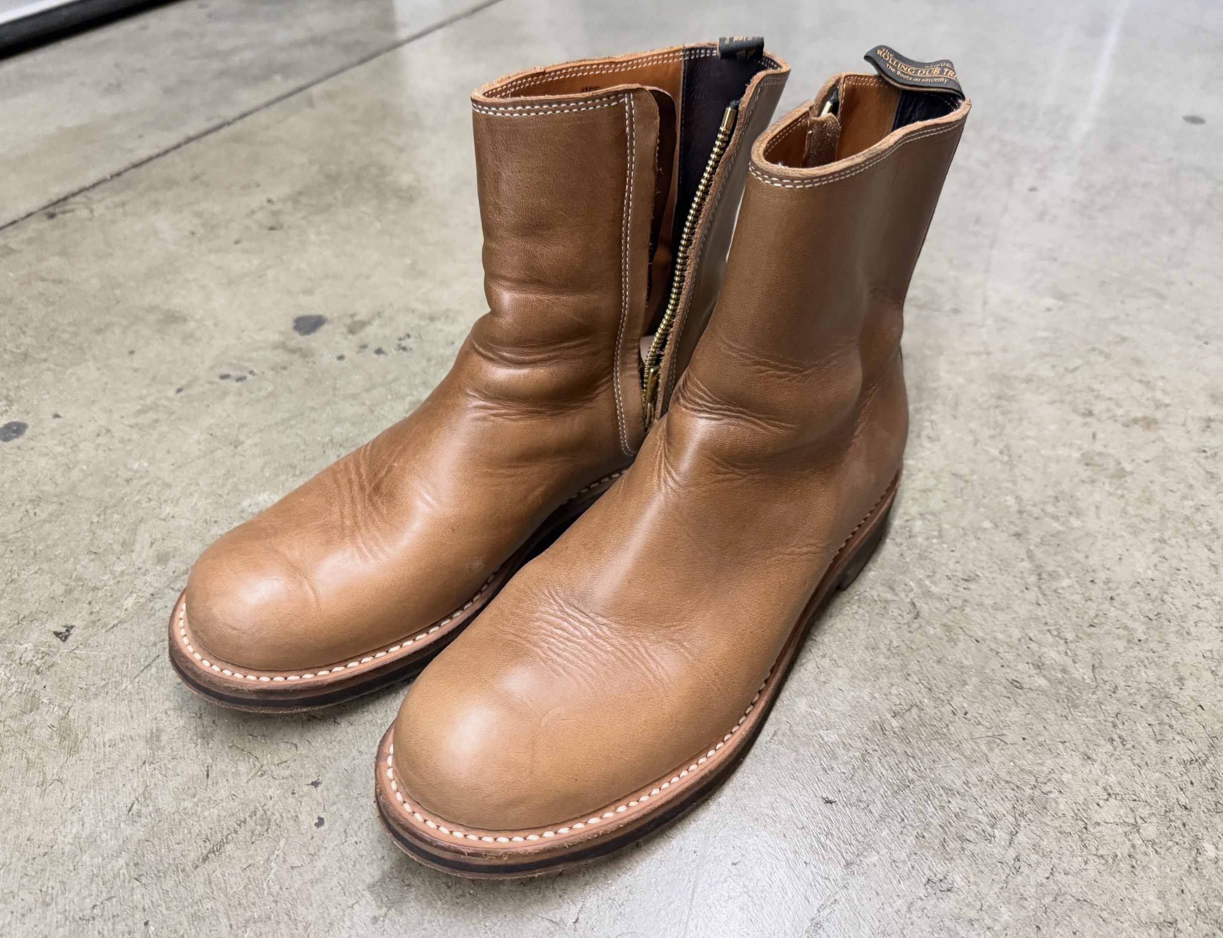Rolling Dub Trio Casper - Horween CXL Natural - Size 8.5 (Fit US
